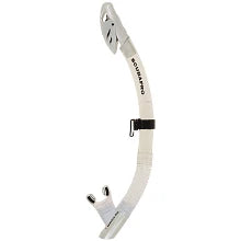 Scubapro Spectra Dry Snorkel With Purge Valve, Flexible Lower Corrugated Tube, Regulator-Style Mouthpiece And Quick-Connect Clip, Clear/White.