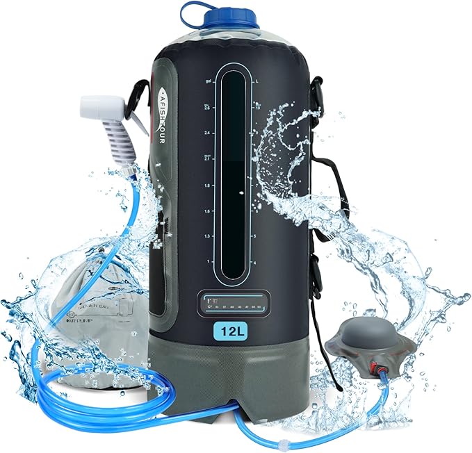 Afishtour Portable Shower Bag 12L/ 3.1Gal