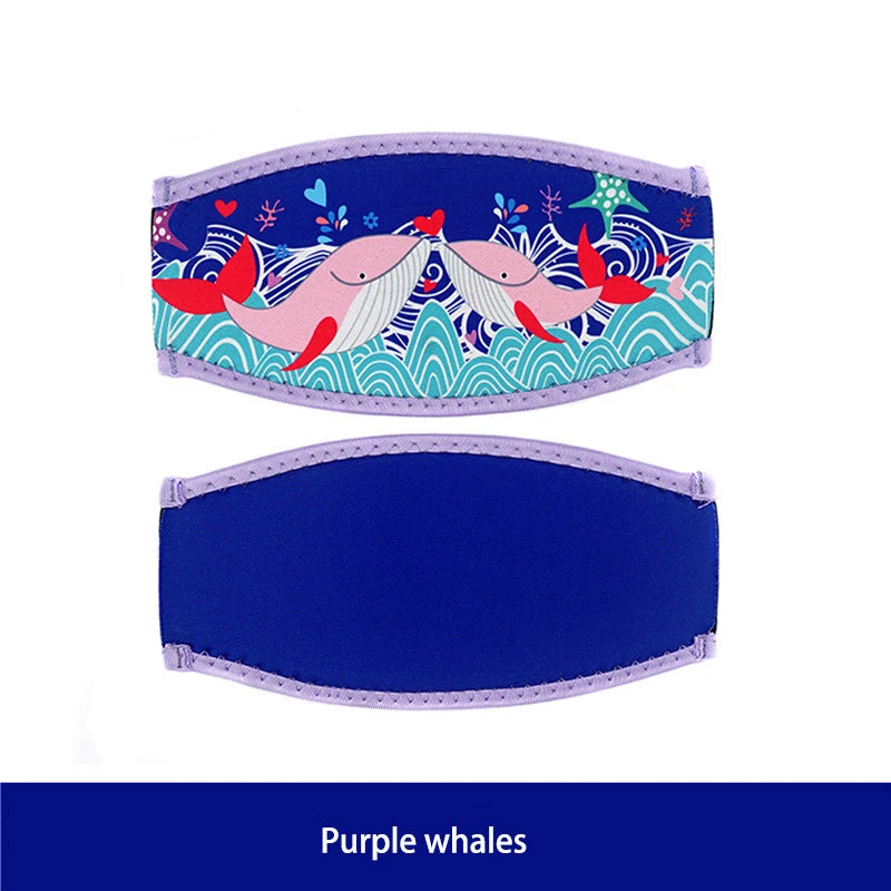 Tooke Neoprene Hair Protector Mask Strap Cover - Whales.