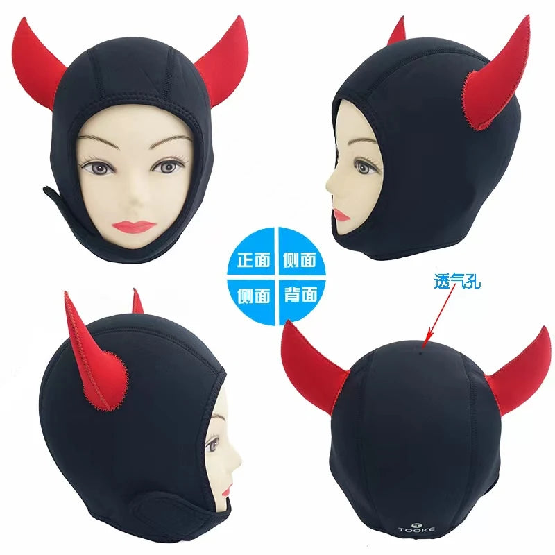 Tooke 3mm Diving Hood OS with Velcro-Devil.