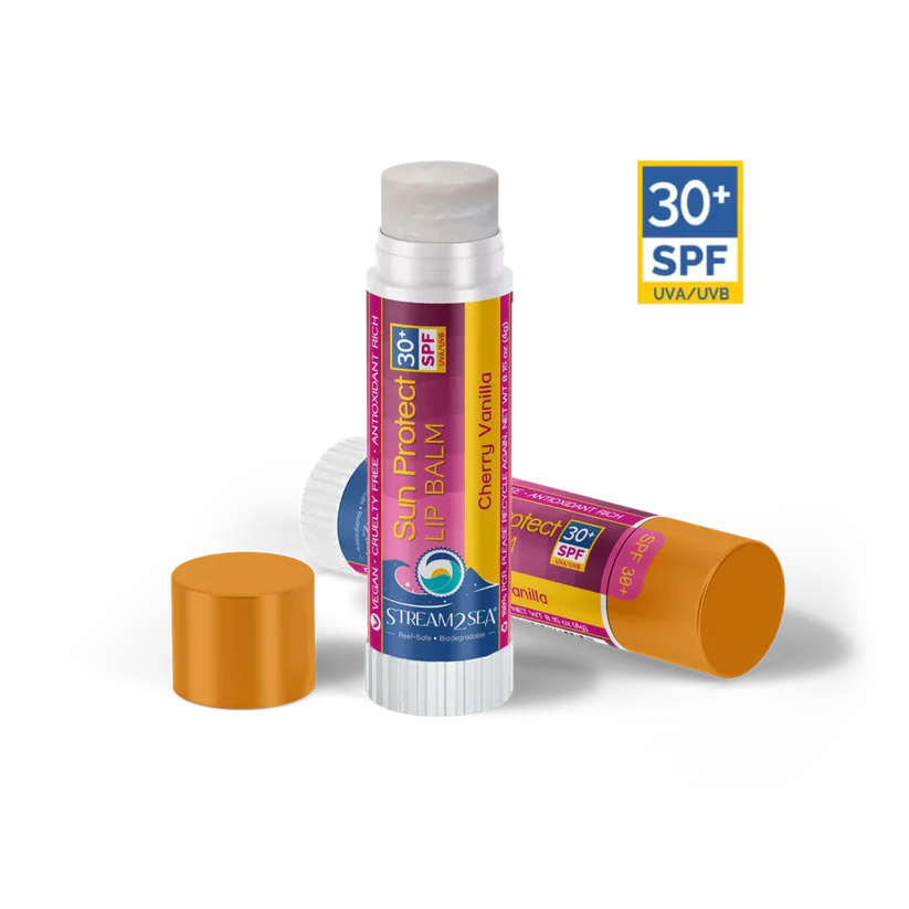 Stream2Sea Sun Protect (Spf 30+) Lip Balm - Cherry Vanilla 0.15 Oz.
