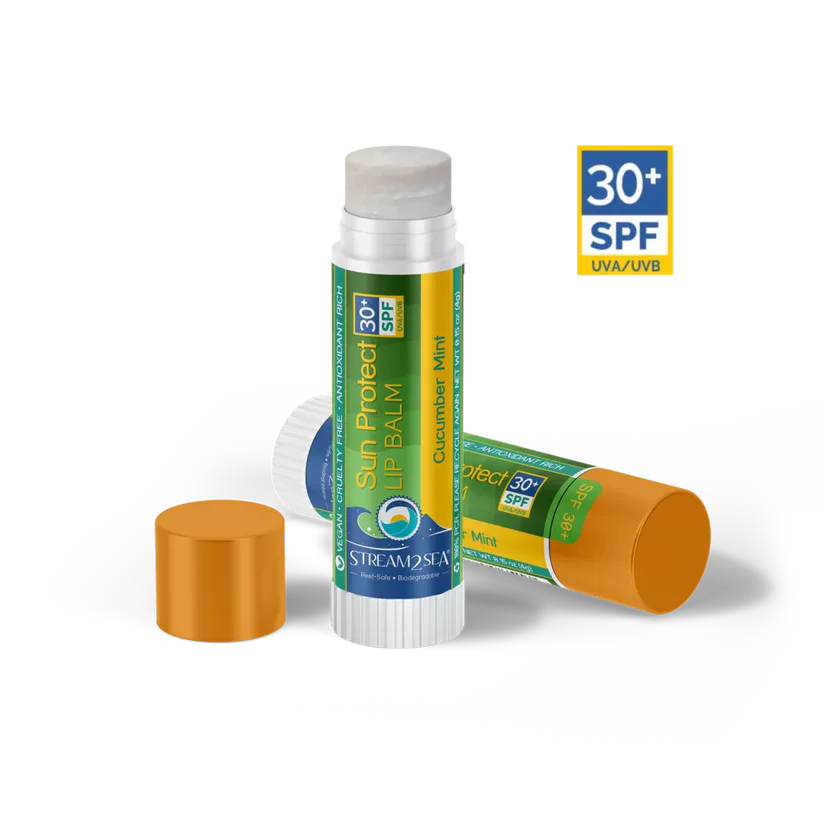 Stream2Sea Sun Protect (Spf 30+) Lip Balm - Cucumber Mint 0.15 Oz.