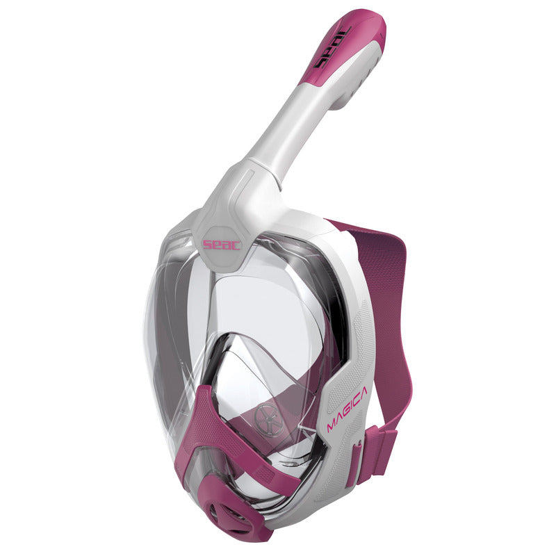 Seac Magica, Full Face Antifog Snorkelling Mask, White/Pink S-M