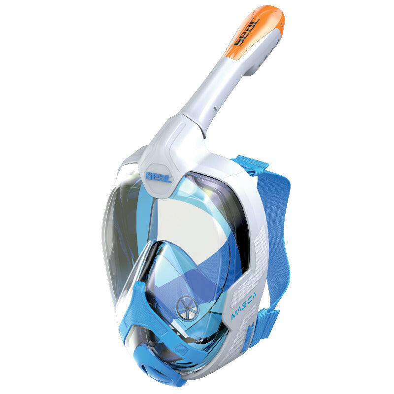 Seac Magica, Full Face Antifog Snorkelling Mask, White/Blue S-M.